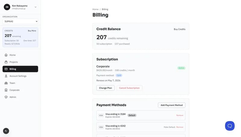 Billing & Credits