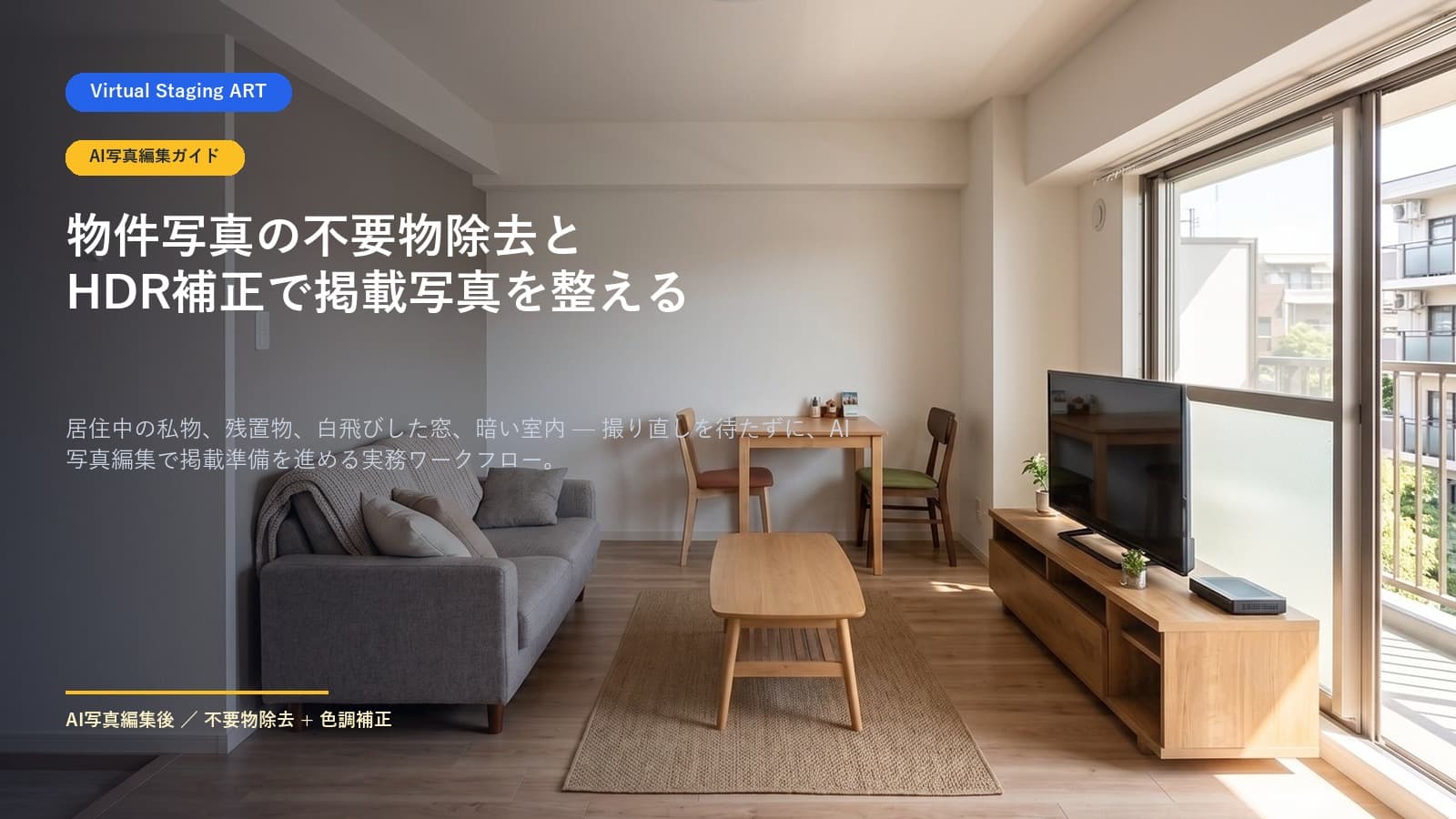 物件写真の不要物除去とHDR補正:AIで掲載写真を整える実務ワークフロー