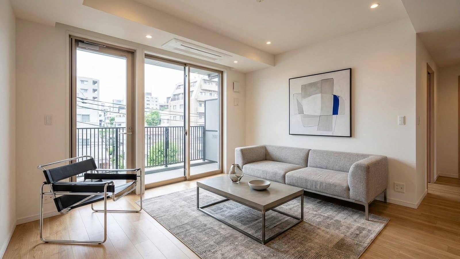 Living room digitally staged photo