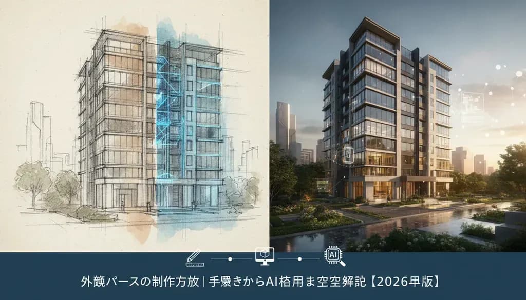 外観パースの制作方法|手描きからAI活用まで完全解説【2026年版】